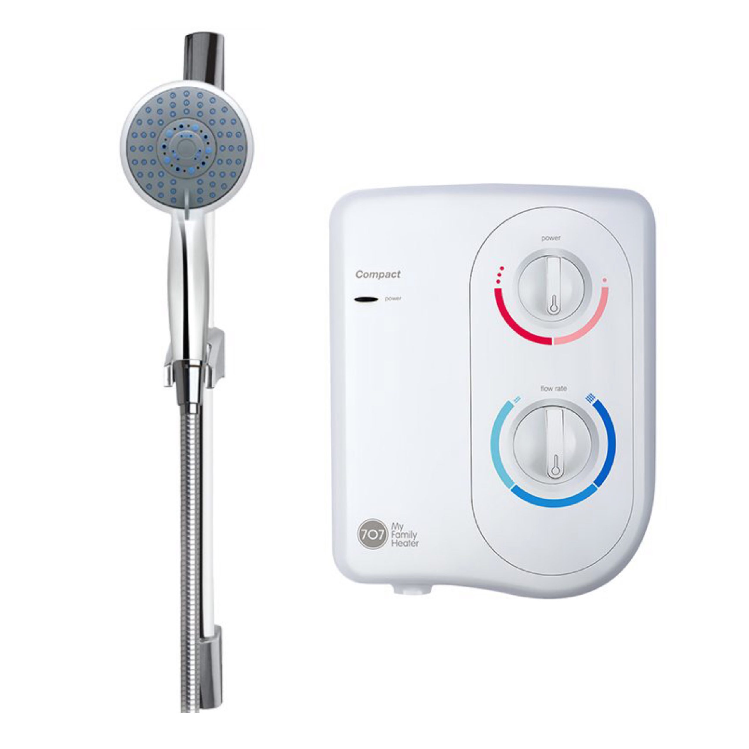Water Heater 707 Compact With Chrome Hand Shower